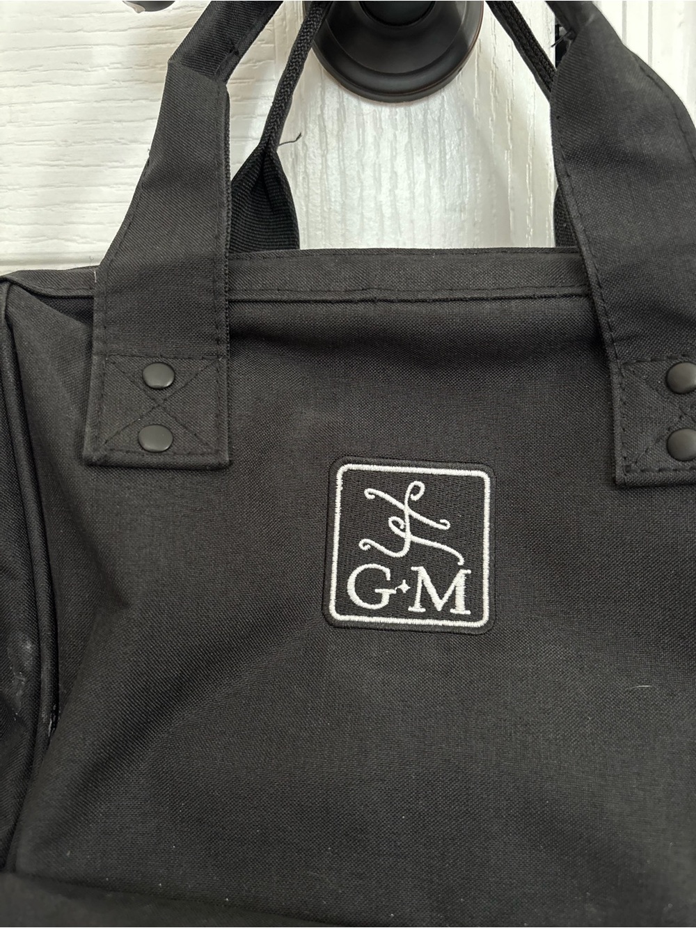 Embroidered Black Canvas Backpack Tote - Dance Bag - Gaynor Minden